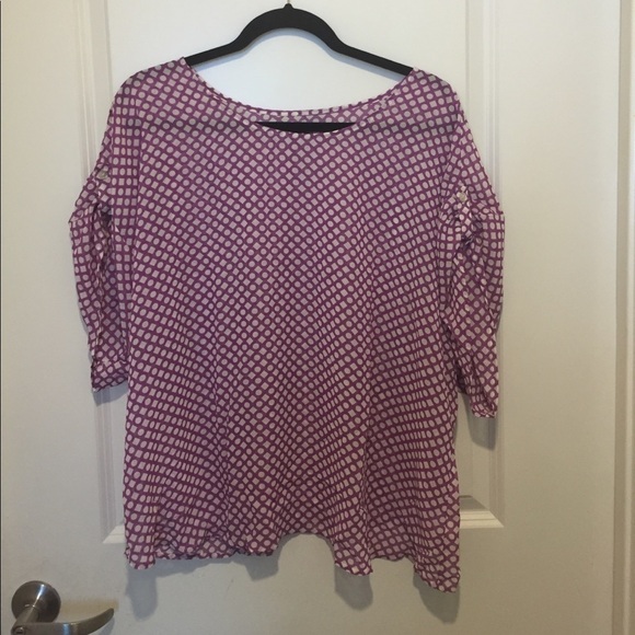 GAP Tops - Gap Factory Purple And White Geometric Print Blouse